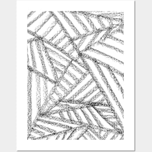 Black and White Minimal Web Lines - Abstract Charcoal Drawing Posters and Art